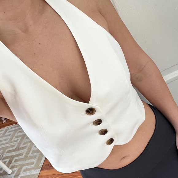 ZARA White Vest Waistcoat - Picture 2 of 7